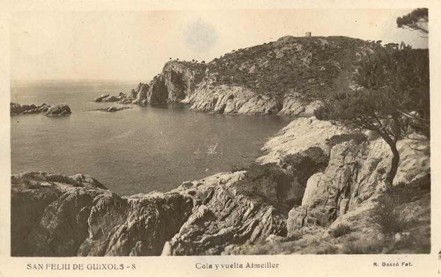 Vista de la cala i la Volta de l’Ametller als anys 50 AMSFG. Col·lecció Municipal d’Imatges (R. Gassó)