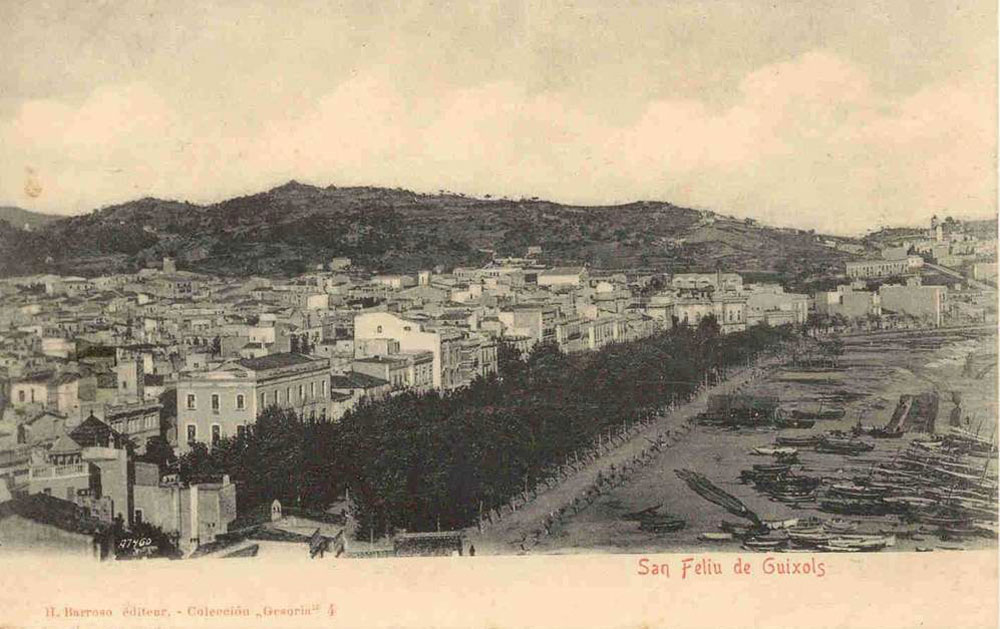 Vista del passeig del Mar cap al 1900 AMSFG. Col·lecció Municipal d’Imatges (Editor: H. Barroso)