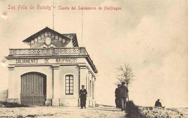 Caseta de la Junta Local de Salvament de Nàufrags cap al 1900. AMSFG. Col·lecció Municipal d’Imatges (Autor desconegut)