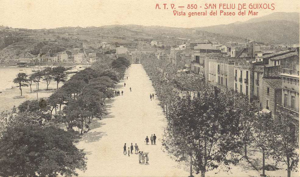 Vista del passeig del Mar a principis del segle XX AMSFG. Col·lecció Espuña-Ibáñez (Autor: desconegut)