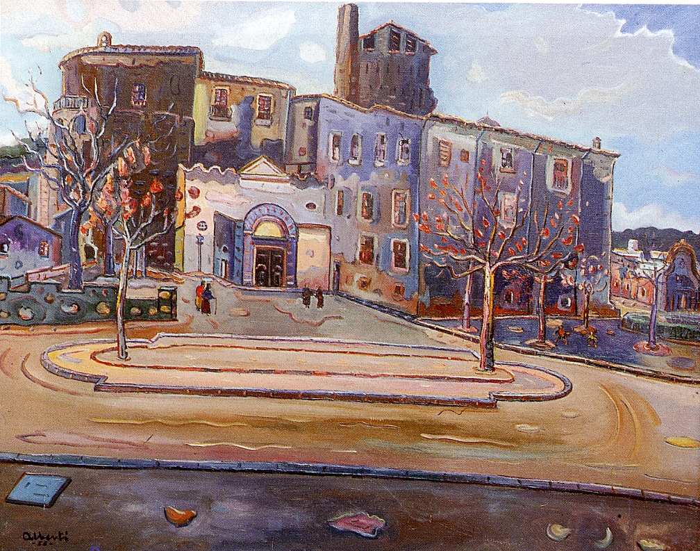 La parròquia. 1955. Oli/tela. 73 x 92 cm. Museu d'Història de la Ciutat. Sant Feliu de Guíxols.